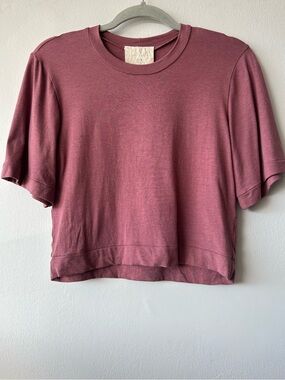 HOI BO Women’s Short Sleeve Crop Tee - Dusty Rose